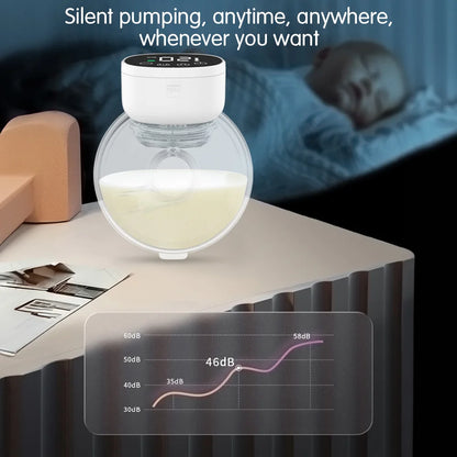 2pcs Wearable Breast Pum Hands Free Electric Breast Pump Silent Invisible Breast Pump 3 Modes 9 Levels of Suction 180ML Capacity