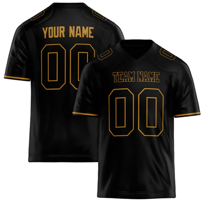 Customized Team Name Number Name Rugby T-shirt Personalized DIY V Neck Black Mens Sports T Shirt Loose Quick Dry Team Uniforms