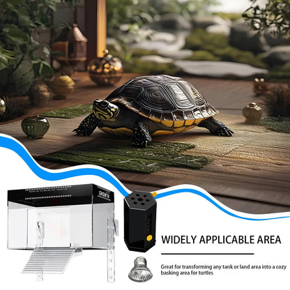 Over Tank Turtle Basking Land Pet Turtle Tank Basking Dock with Lid Reptile Resting Land Aquatic Turtle Basking Platform