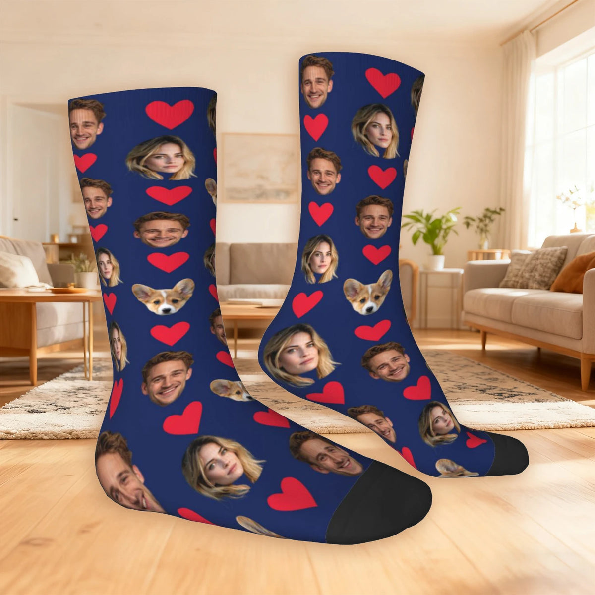 Customized socks for men and women Face-themed funny expression socks Personalized photo-customized socks Birthday gifts