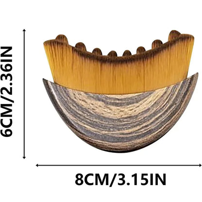 Lymphatic Contour Face Brush & Wooden Meridian Massage Comb Anti-static 6-Claw,Jawline Sculpting,Drainage Massager for Face&Head