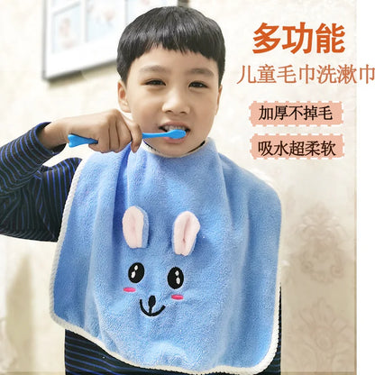 1pc Baby Bibs for Children Washing Face Towel Soft Salive Towel Boys Girls Learning Brushing Teeth Towel for 3 To 8 Years Kids