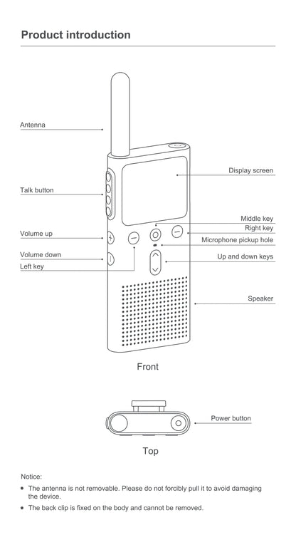 Xiaomi Walkie-talkie 2S Upgraded Version Ultra-light Ultra-thin Support Bluetooth Headset Connection Ultra-long Standby Outdoor-
