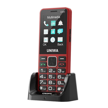 UNIWA V2000 4G VoLTE Keypad Phone 2.4 Inch Big Button Loud Volume Dual SlM 1700mAh Russia Hebrew Keyboard Feature Phones Elderly