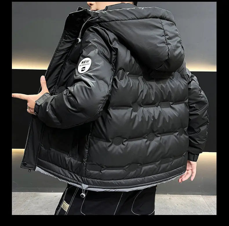 Hip Hop Men's Lightweight Hooded Down Jackets Winter Fashion Windbreaker Thick Warm Coats Outdoor Sport White Duck Down Jacket