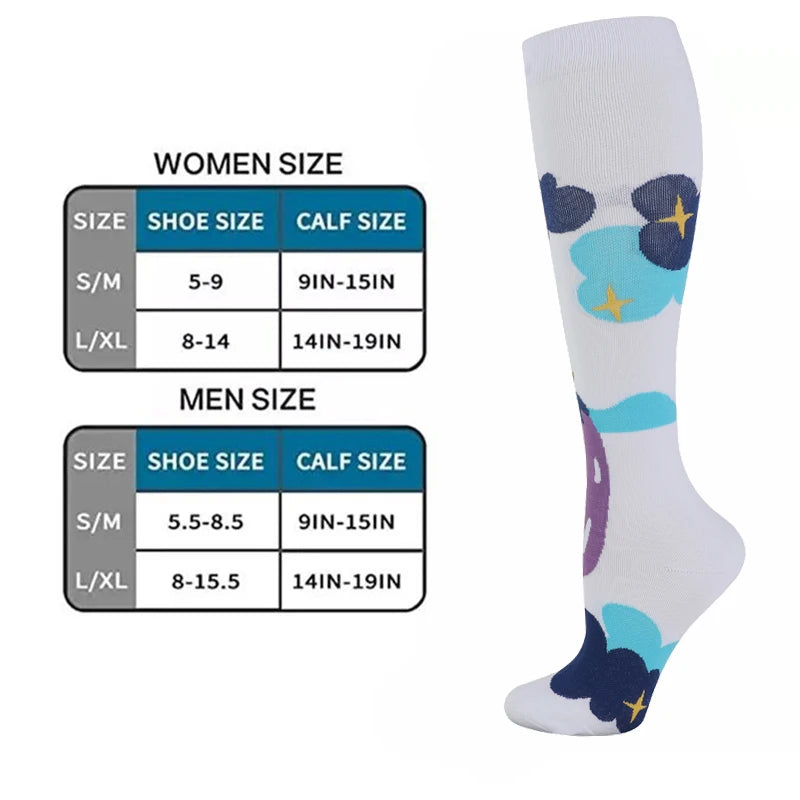 3/6Pairs Compression Socks Outdoor Sports Riding Compress Stretch Stockings Nurse Calf Pressure Leg Socks Swollen Varicose Veins