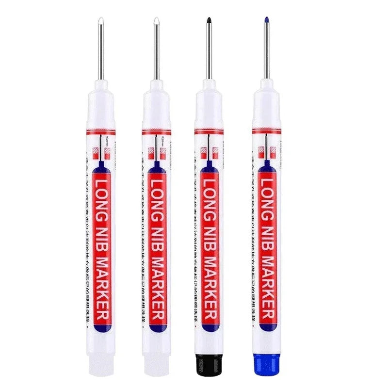 4Pcs/Set 20mm Deep Hole Long Nib Head Markers For Metal Perforating Pen Waterproof Bathroom Woodworking Decoration Multi-Purpose