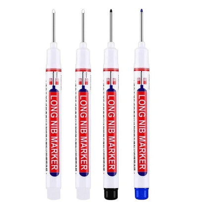 4Pcs/Set 20mm Deep Hole Long Nib Head Markers For Metal Perforating Pen Waterproof Bathroom Woodworking Decoration Multi-Purpose