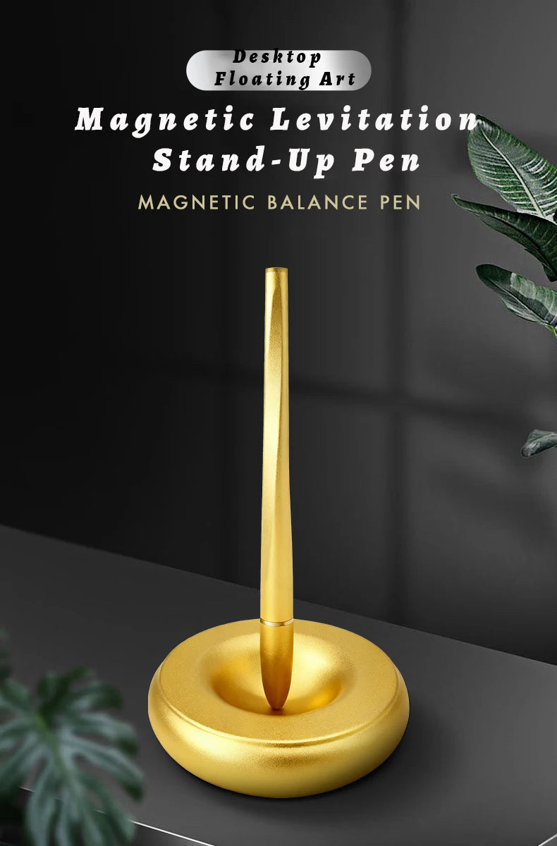 New Creative Aluminum Alloy Magnetic Levitation Self Supporting Signature Pen Business Office Swing Freely Not Fall Pen Gift Box