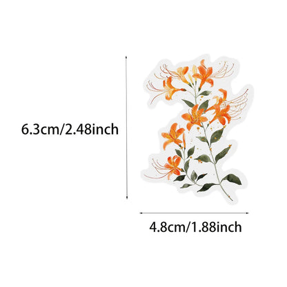 50/300PCS Ink Flower Sticker Pack Waterproof Transparent PET Brochure Flower Material Decorative Guitar Notebook Stickers
