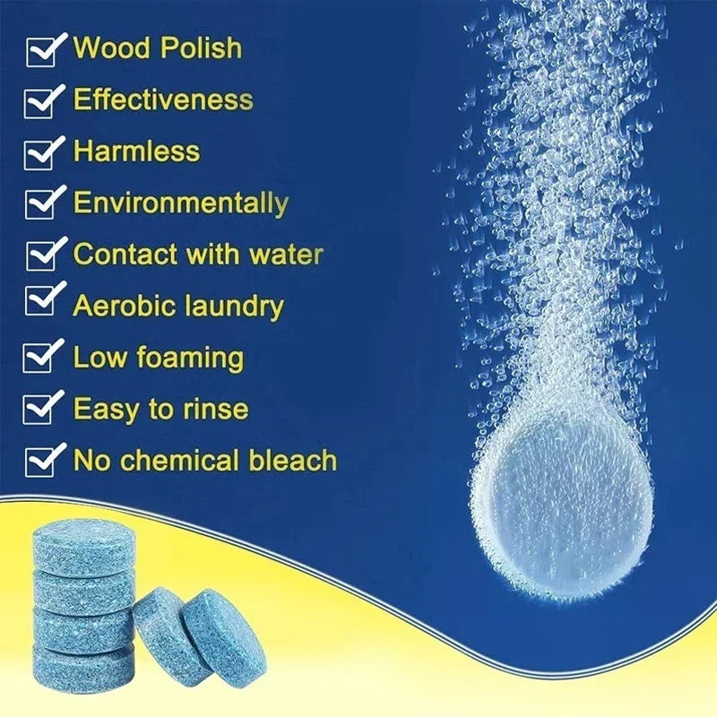 Car Windshield Cleaning Effervescent Multifunctional Glass Water Tablets Solid Cleaner Windshield Spray Car Wash Accessories