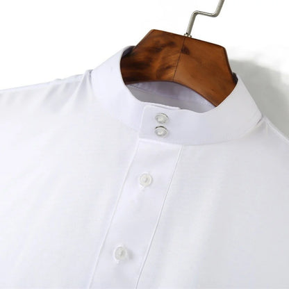 Men's Saudi Arabic Stand Collar Long Sleeve Robe Ramadan Muslim Robe Middle East Islamic Clothing