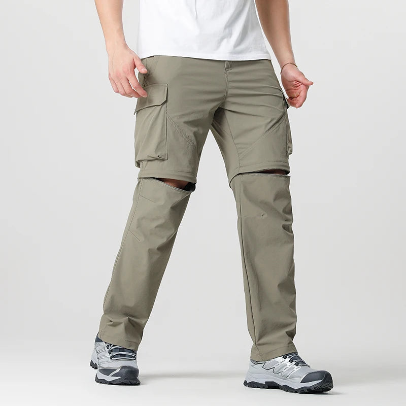 Men's Cargo Hiking Convertible Pants, Waterproof, Quick Dry, Lightweight, Removable Zipper, Perfect for Outdoor Adventures, Fishing and Camping, All-Season Versatile Hiking Gear.
