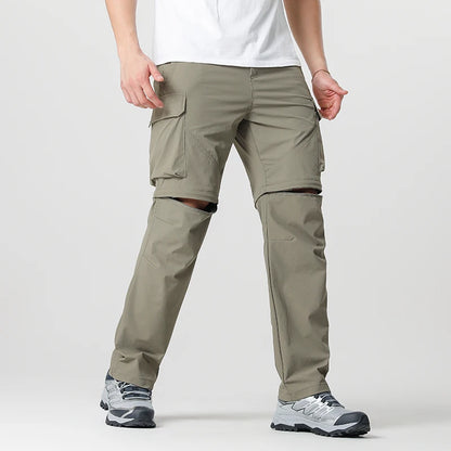 Men's Cargo Hiking Convertible Pants, Waterproof, Quick Dry, Lightweight, Removable Zipper, Perfect for Outdoor Adventures, Fishing and Camping, All-Season Versatile Hiking Gear.