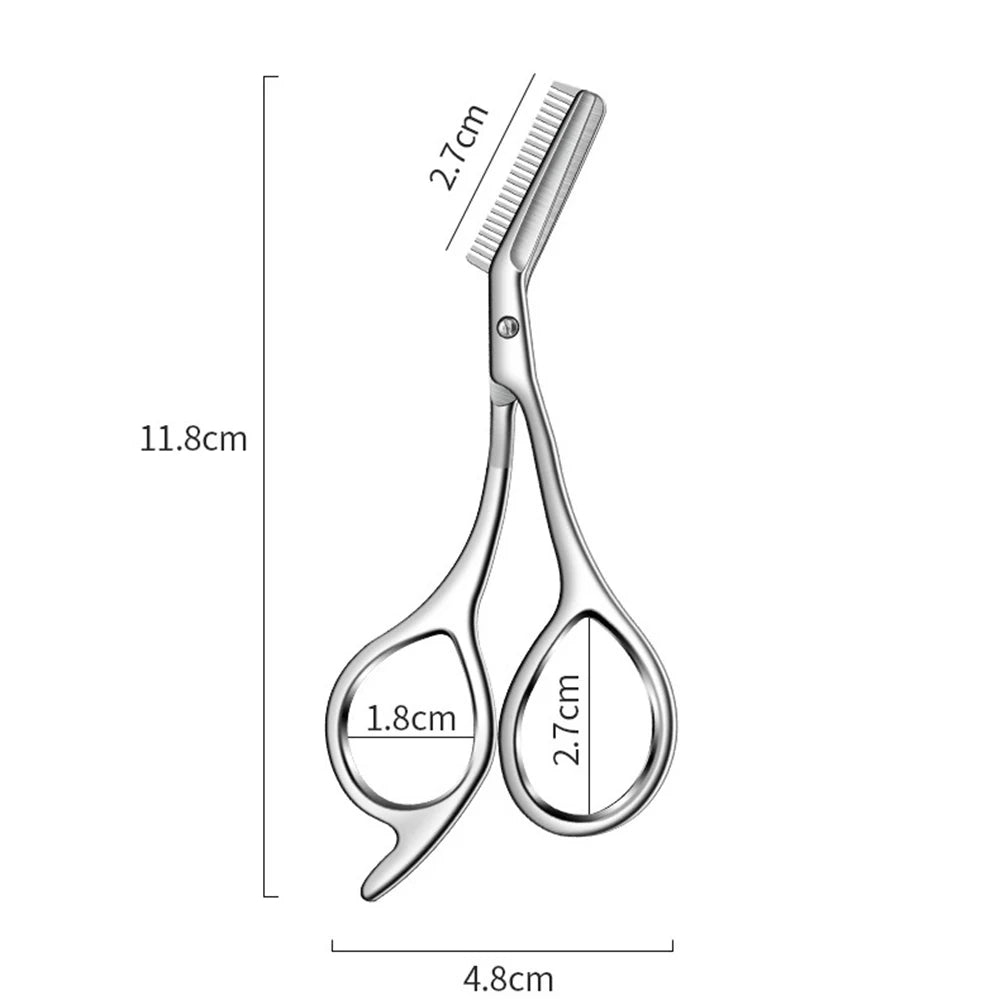 1Pc Stainless Steel Eyebrow Trimmer Scissors Precision Grooming Tool for Men & Women Effortless Knife Hair Removal Shaver Tool