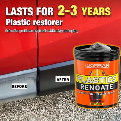 Car Interior Refurbishing Kit, Long-Lasting Plastic and Rubber Repair Agent - Enhances Black Frame Renewal, Tire Shine