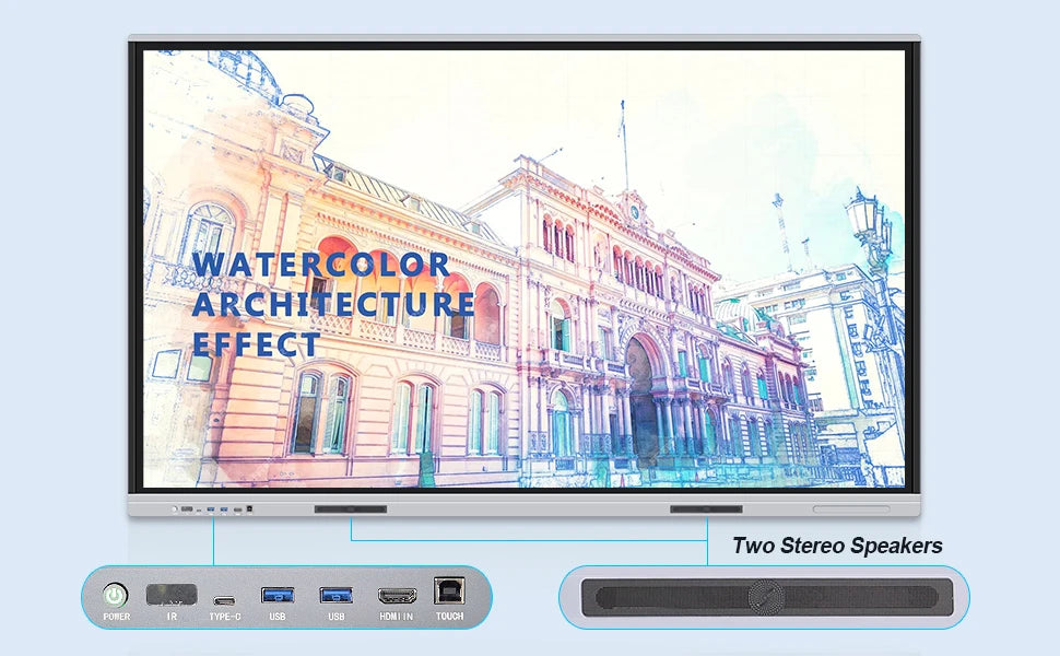 65 75 86 Inch Smart Tv for Classroom and Conference, Digital Electronic Whiteboard 4K HD Touch Screen Interactive Board On Wheel