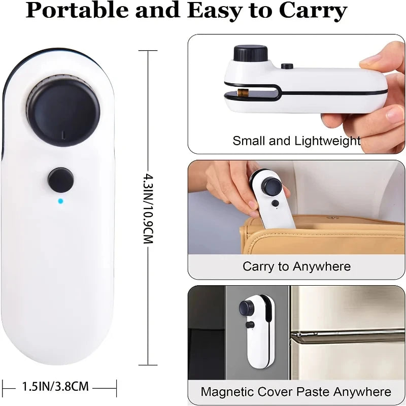 Rechargable  USB 2 In 1 Bag Mini Heat Sealer Storage Bag Plastic Package Snack Sealer Clip Bag Handheld Heat Sealer Bag 2026