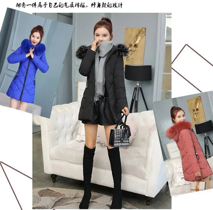 Winter New Fashion Long Cotton-padded Coat Womens Casual Hooded Parkas Womens Winter Jacket Coat Down Jacket Female