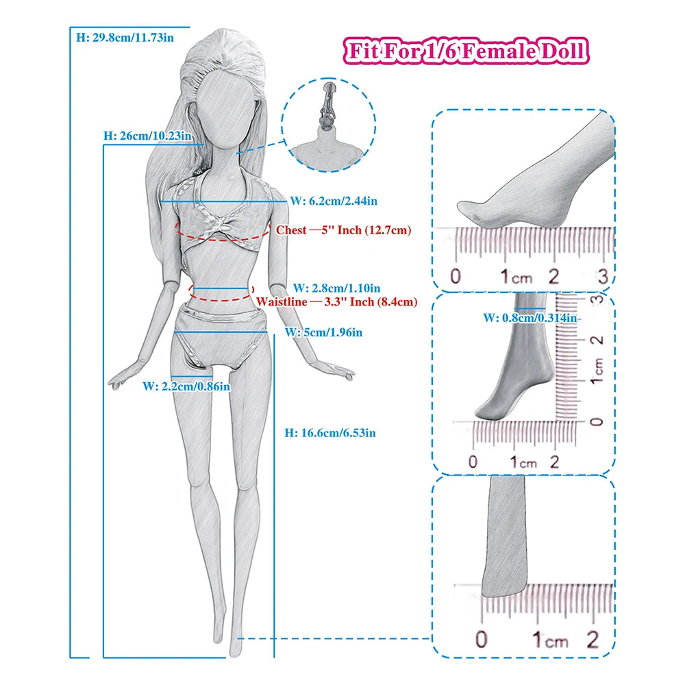NK 1/6 Doll Princess Dress For 11.5 Inch Doll Clothes For 29CM Dolls Accessories Fashion Outfits Wear Casual Dress Gift Toy JJ