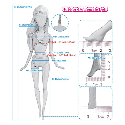 NK 1/6 Doll Princess Dress For 11.5 Inch Doll Clothes For 29CM Dolls Accessories Fashion Outfits Wear Casual Dress Gift Toy JJ