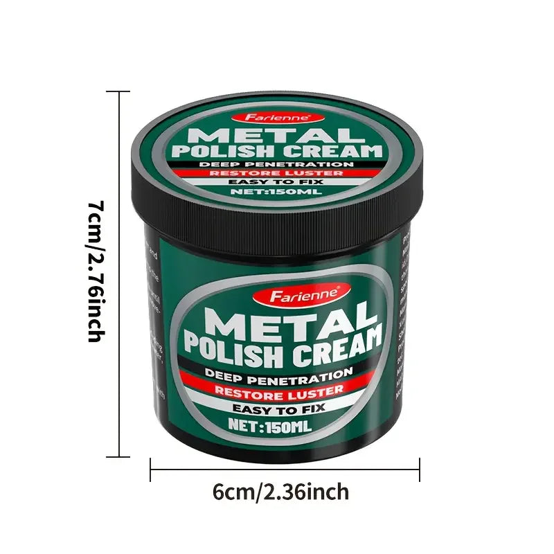Multi-functional Metal Polishing Paste - Quick Chrome Repair, Shine Restoration and Rust Remover - Suitable for Cars and Motorcy