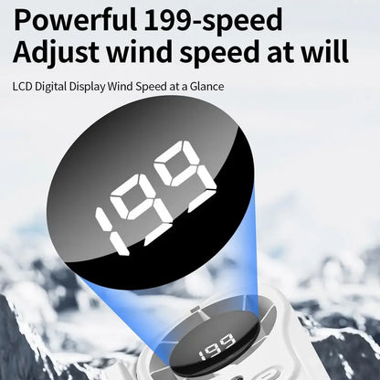 360 Rotatable Semiconductor Cooling Fan USB Rechargeable Clip Fan Quiet Design with LED Screen for Car & Camping