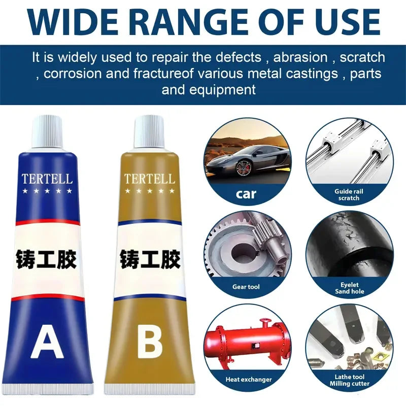 welding-grade casting adhesive-no power supply, machinable/grindable/paintable, used for metal and metal casting defects.