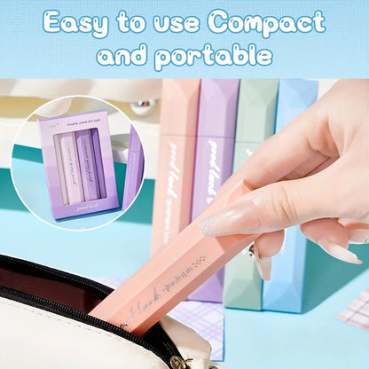 4-Pack Double Sided Tape Roller, 6 mm x 196 Inch Adhesive Tape Glue Runner for Scrapbook Craft Supplies Office School