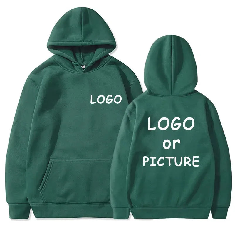 Custom logo printed men's women's casual hoodies, long sleeve hoodies autumn and winter, personalized street style sweatshirts.