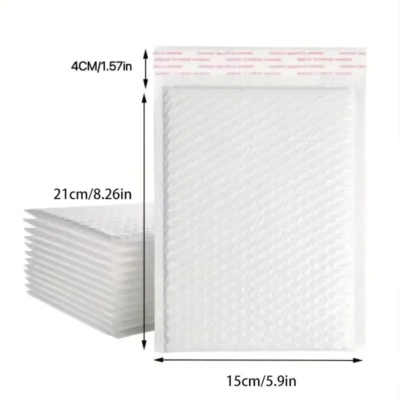 10/50pcs Composite Pearlescent Film Bubble Bag White Garment Packaging Express Bag Thickened Envelope Foam Waterproof Bubble Bag
