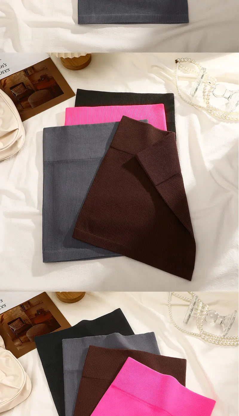 FINETOO Spring Summer New High Waist Elastic Business Women Mini Skirt Black Slimming Knitted Half Body Skirt Professional Work