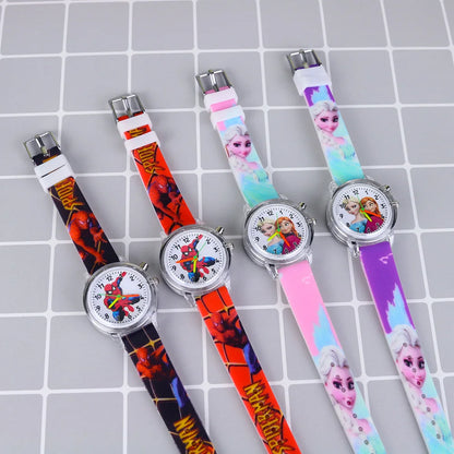 New Princess Elsa Children Watches For Girls Silicone Strap Cartoon Luminous Light Kids Wrist Watch Toys Clock reloj infantil