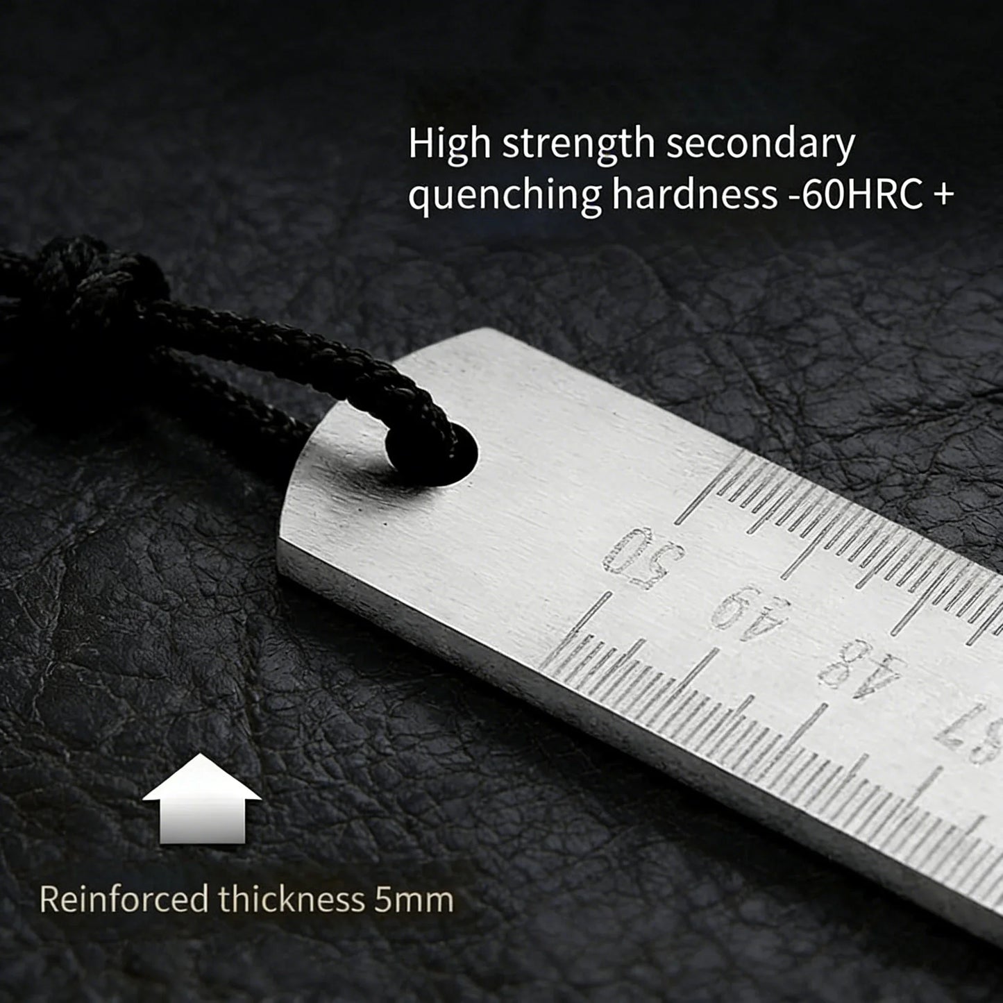Engineered for Emergencies: 50cm Stainless Steel Ruler with Hardened Tip for Measurement | Drafting Multi‑Tool&Window-Breaking