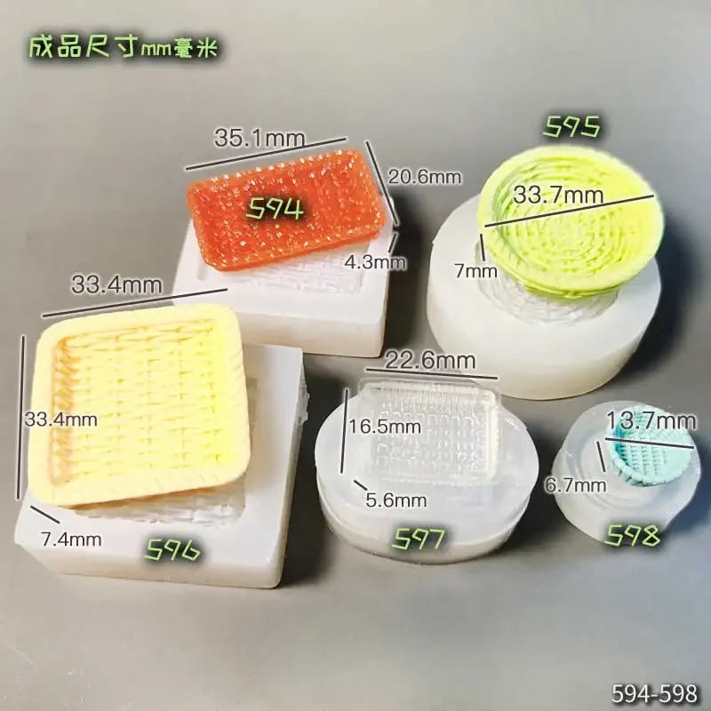 Miniature Food Play Mini Vintage Plate Fruit Plate Dinner Plate Doll House Mini Baking Baking Pan Organizer Jar Silicone Mold
