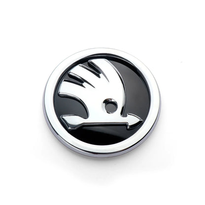 80/90/100mm Car Front Grille Hood Emblem Rear Trunk Badge Sticker For Skoda S Logo Octavia Fabia Superb Kamiq Kodiaq VRS Rapid