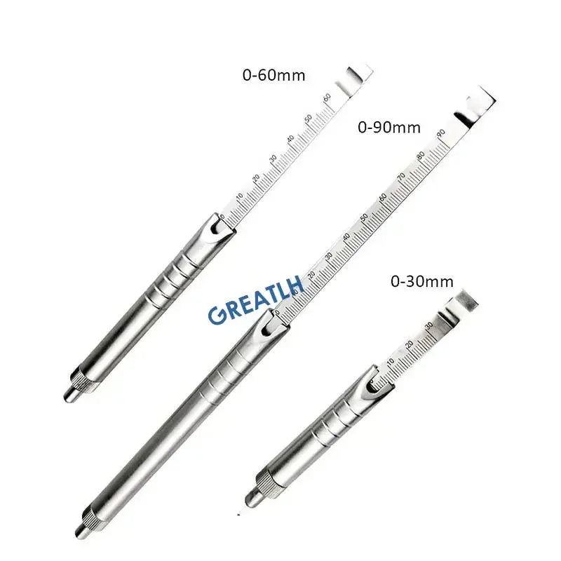 Depth Gauge 0mm to 30mm /60mm/40mm/90mm orthopedics Veterinary surgical Instruments