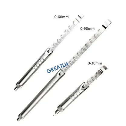 Depth Gauge 0mm to 30mm /60mm/40mm/90mm orthopedics Veterinary surgical Instruments