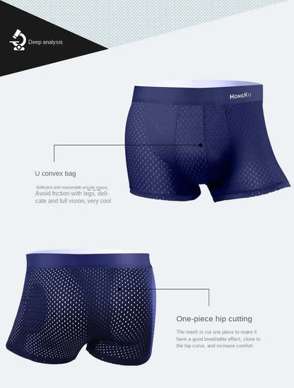 Brand Boxers Man Summer Thin Ice Silk Breathable Men Underpants Soft Touch Men's Briefs 3D Cutting U Pouch Design Underwear Man