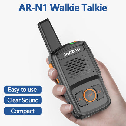 Mini Walkie Talkie RNABAU 16 Channels Professional MT-N1 UHF 400-470MHZ Match Baofeng Two Way Radio