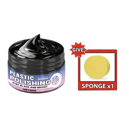 Plastic Polish Paste, Multi-Functional Dashboard Tire Sofa Repair Cream, Long-Lasting Gloss, Car Interior Vinyl Scratch Remover