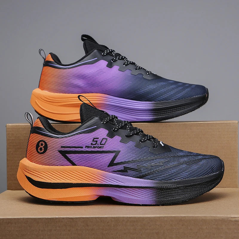 Brand Men's Carbon Plate Running Shoes Soft Cushion Shock Absorbing Sports Shoes Unisex Sneakers Light Anti-Slip Training Shoes