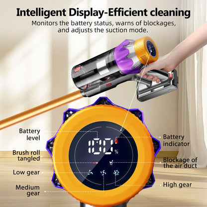 Daccormax 65KPa Cordless Stick Vacuum,Stick Vacuum with Smart Touch Screen,3-Speed Adjustable,Powerful Cleaning for Home