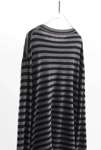 Classic Striped Long Sleeve T-Shirt Casual Versatile Knitted Pullover Top for Women 2026 Spring New Style