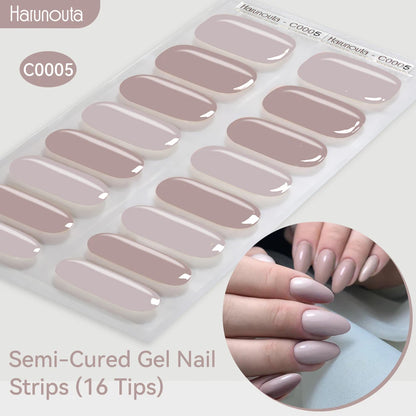 Gradient Auroras Semi Cured Gel Nail Strips Sparkly Shinning DIY Gel Polish Stickers for Nails Works with UV/LED Nail Lamps