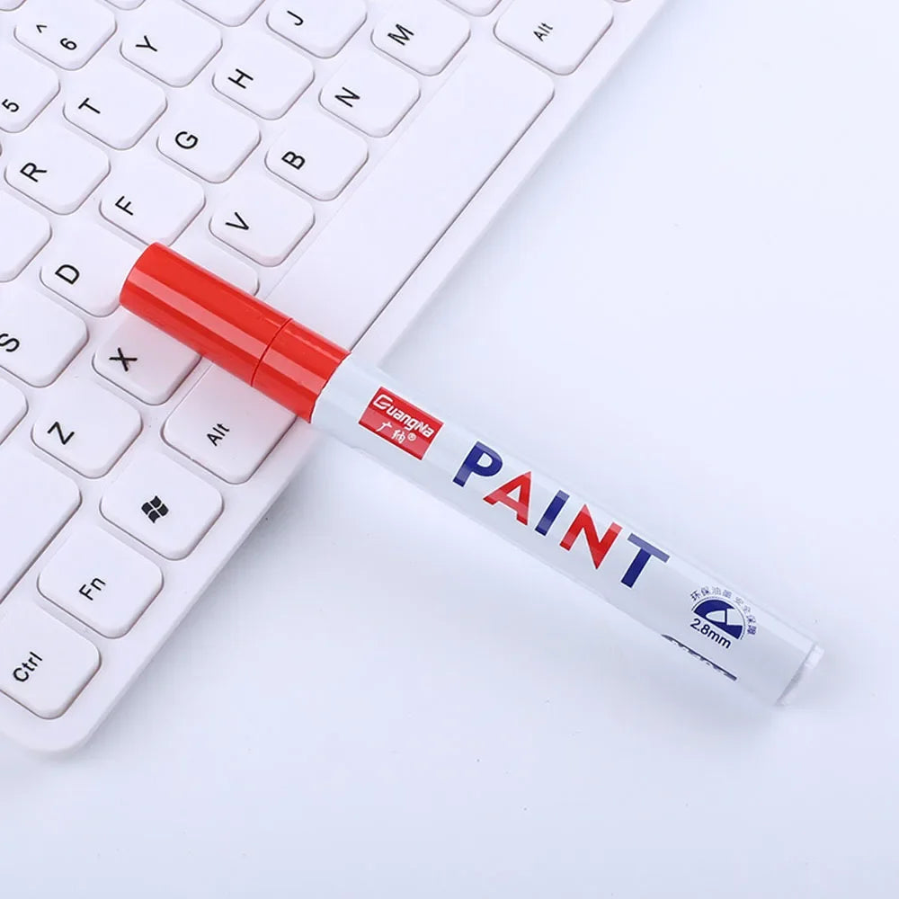 Car Paint Pen Waterproof Car Wheel Tire Oily Painting Mark Pen Auto Rubber Tyre Tread CD Metal Permanent Paint Marker