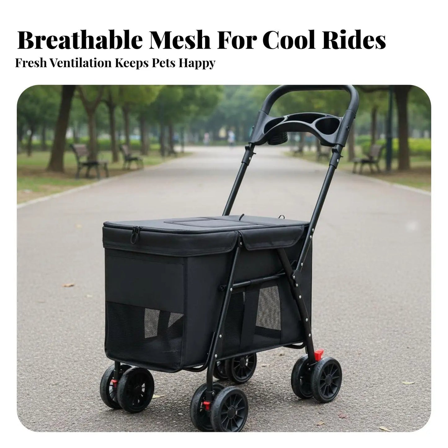 Dog Stroller Foldable Lightweight Sturdy Oxford Material for Travel