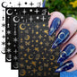 4pcs/set Roman Letters Nail Stickers 3D Black/White/Gold/Silver Alphabet Adhesive Nail Decasl English Letters DIY Manicure Decor