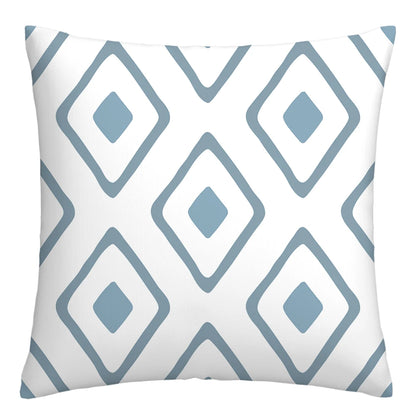 Lake blue white geometric linen pillowcase sofa cushion cover home decoration can be customized for you 40x40 45x45 50x50 60x60