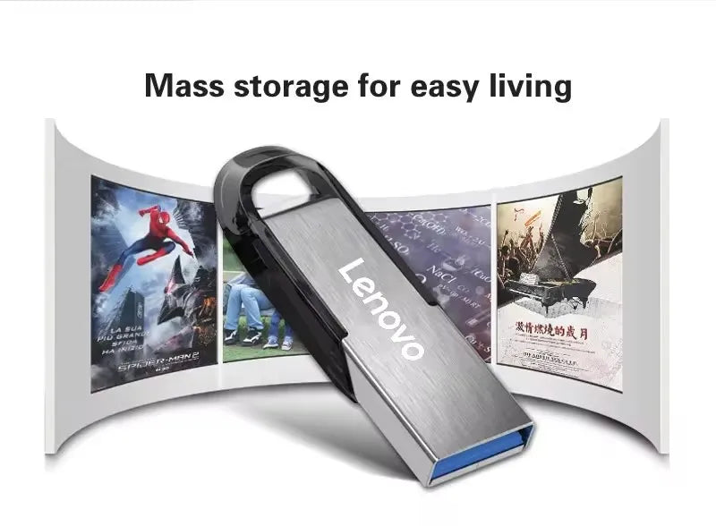 Lenovo 2TB USB 3.0 Metal Flash Drives Super High Speed Pendrive 1TB 512GB Pen Drives Portable USB Stick For Car Phone Computer